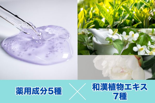 有効成分と和漢植物エキスの配合イメージ